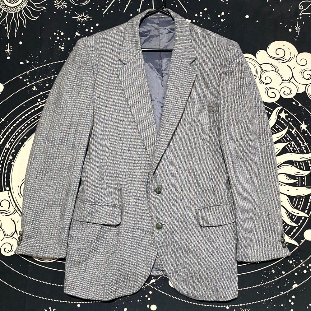Chadmore Blazer Coat Men's 50 Gray Wool Striped Preppy Career Business Office